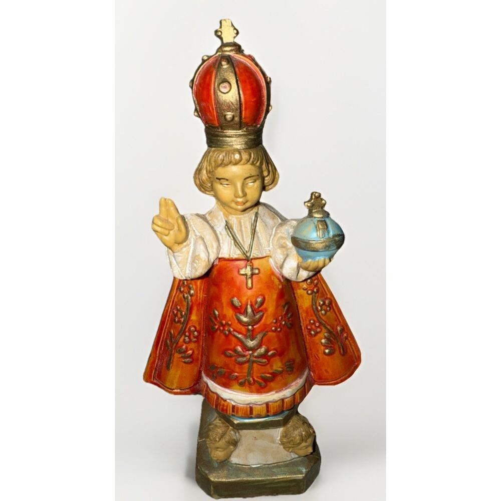 Vintage Malsiner H Infant Jesus of Prague Religious Figurine Italy #55 Signed 6”